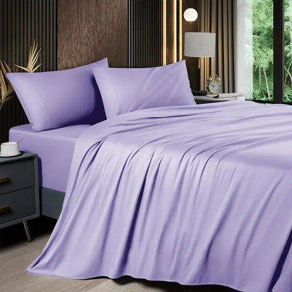 Shilucheng Cooling Bamboo Sheets 4-6PC | Hotel Luxury 16" Deep Pocket | Silky Soft Wrinkle Resistant