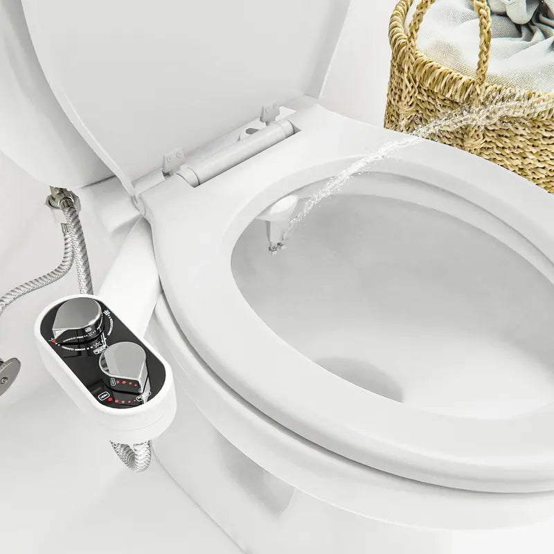 Bidet Attachment: Dual Nozzle Self-Cleaning Toilet Sprayer