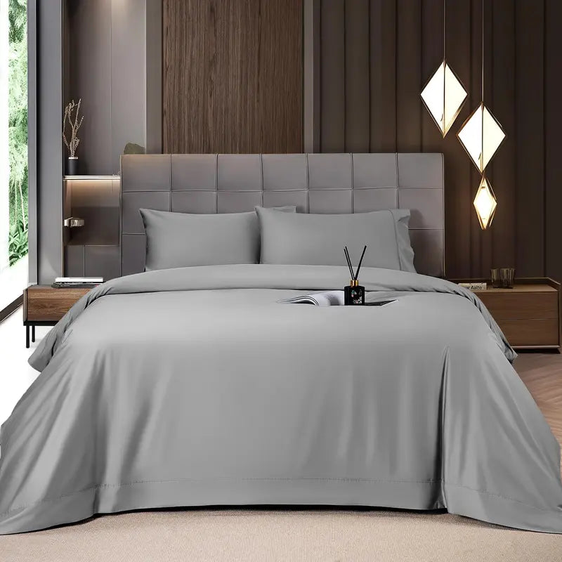 Shilucheng Cooling Bamboo Sheets 4-6PC | Hotel Luxury 16" Deep Pocket | Silky Soft Wrinkle Resistant