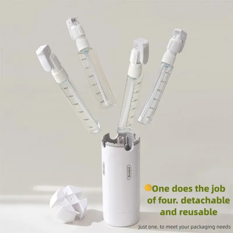 4-in-1 Leak-Proof Travel Dispenser – Portable Refillable Toiletry Container
