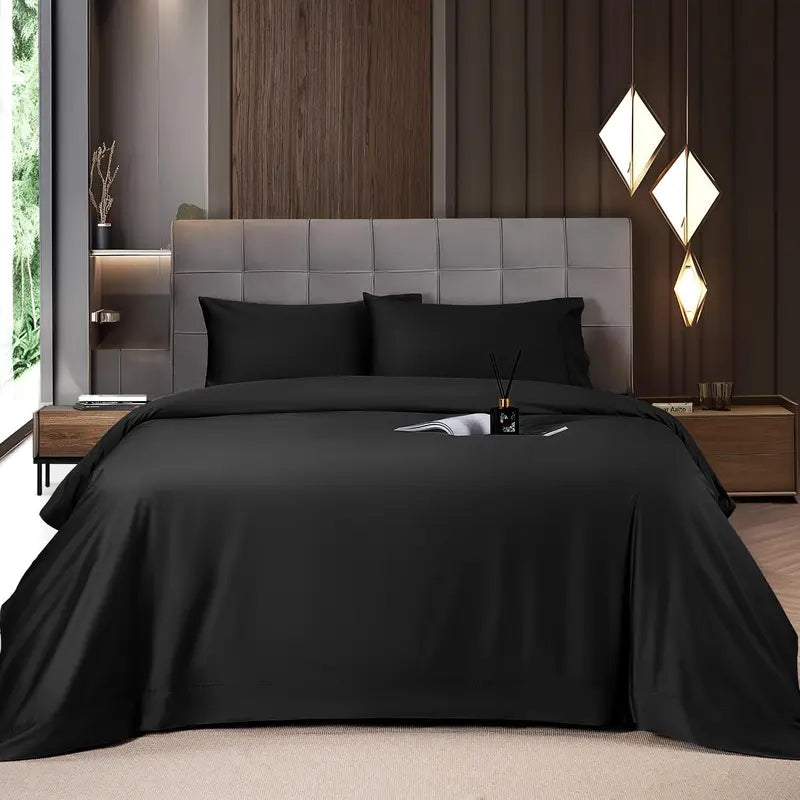 Shilucheng Cooling Bamboo Sheets 4-6PC | Hotel Luxury 16" Deep Pocket | Silky Soft Wrinkle Resistant