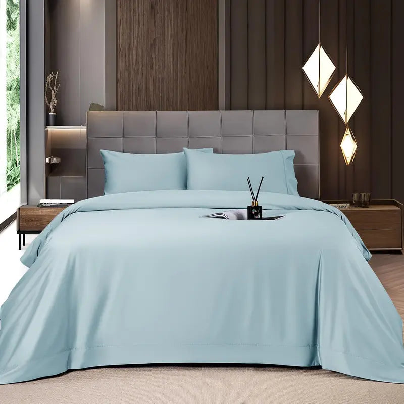 Shilucheng Cooling Bamboo Sheets 4-6PC | Hotel Luxury 16" Deep Pocket | Silky Soft Wrinkle Resistant