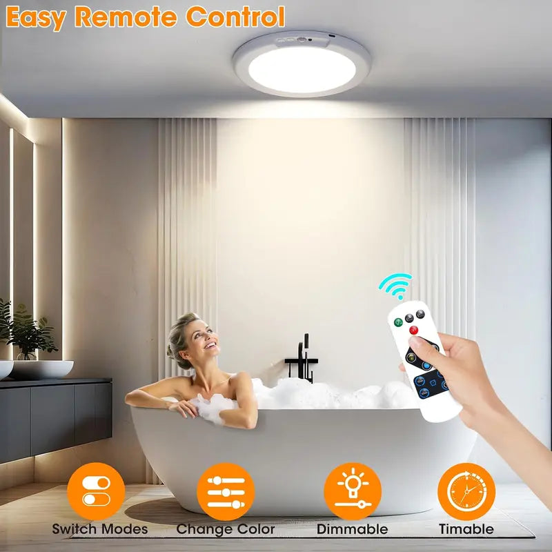Rechargeable Motion Sensor Ceiling Light with Remote | Magnetic & Wireless
