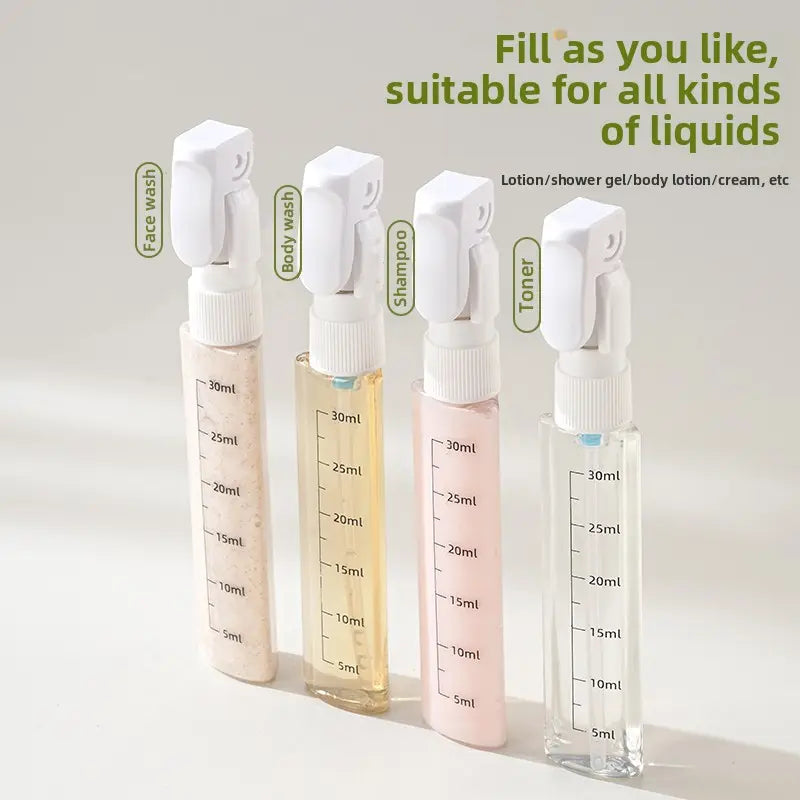 4-in-1 Leak-Proof Travel Dispenser – Portable Refillable Toiletry Container