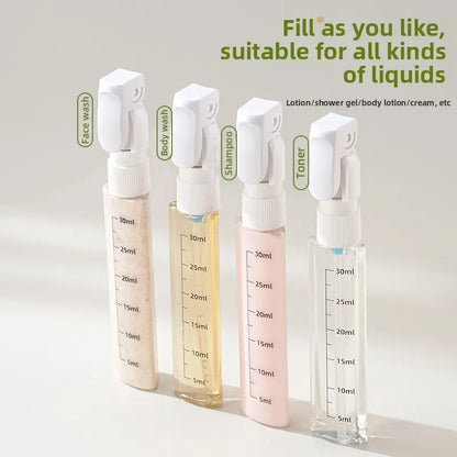 4-in-1 Leak-Proof Travel Dispenser – Portable Refillable Toiletry Container