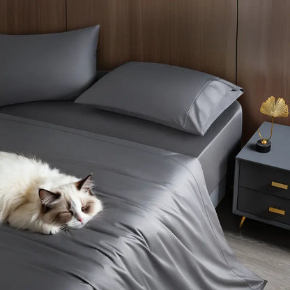 Shilucheng Cooling Bamboo Sheets 4-6PC | Hotel Luxury 16" Deep Pocket | Silky Soft Wrinkle Resistant