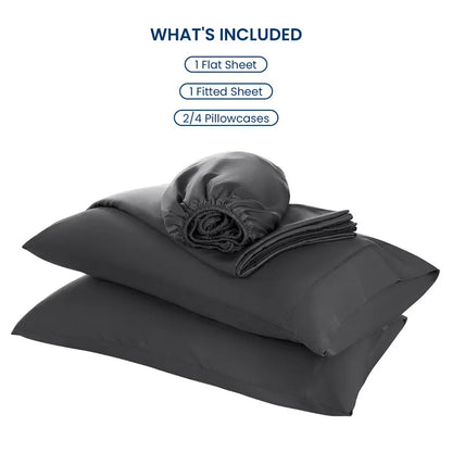 Shilucheng Cooling Bamboo Sheets 4-6PC | Hotel Luxury 16" Deep Pocket | Silky Soft Wrinkle Resistant