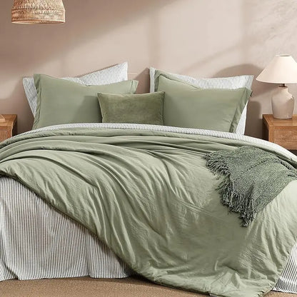 Monbix 7-Piece Coastal Microfiber Comforter Set with Storage Pockets