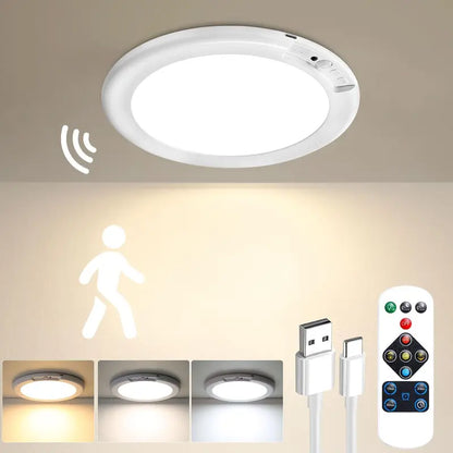 Rechargeable Motion Sensor Ceiling Light with Remote | Magnetic & Wireless