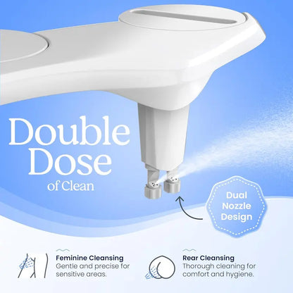 Bidet Attachment: Dual Nozzle Self-Cleaning Toilet Sprayer