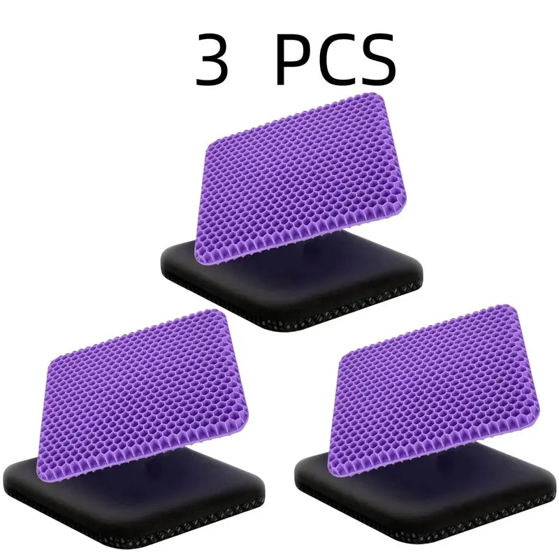 Double-Thick Gel Seat Cushion - Breathable Honeycomb Pressure Relief Pad